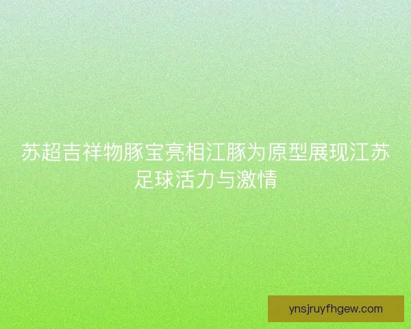 苏超吉祥物豚宝亮相江豚为原型展现江苏足球活力与激情